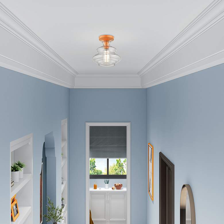 Image 7 1 Light Shiny Orange Semi-Flush more views