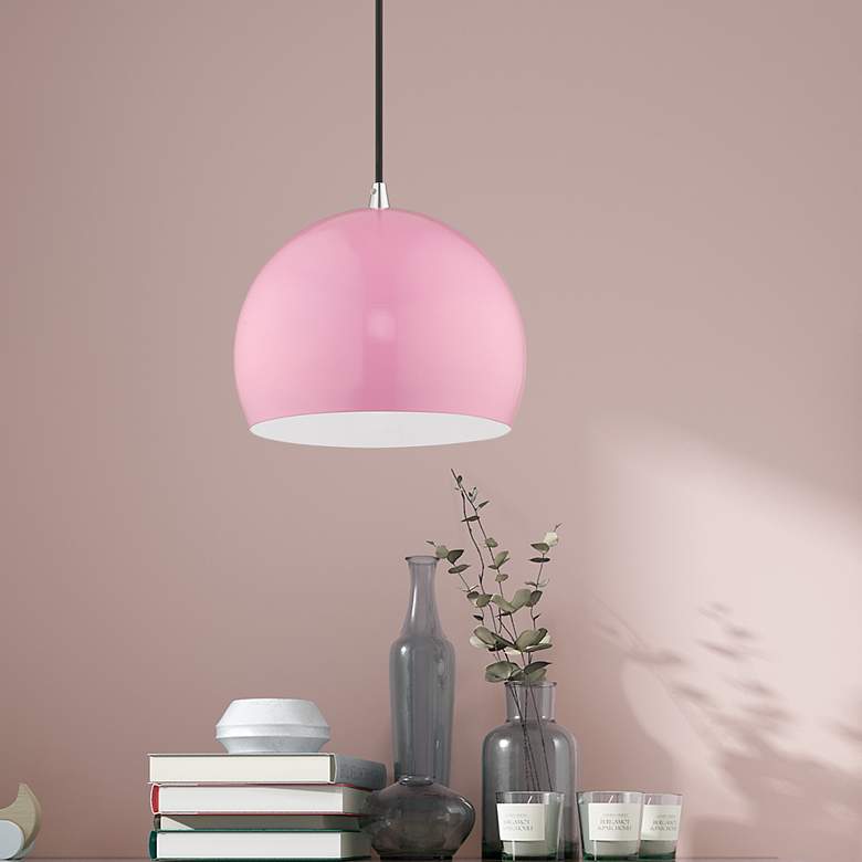 Image 1 1 Light Shiny Pink Mini Pendant