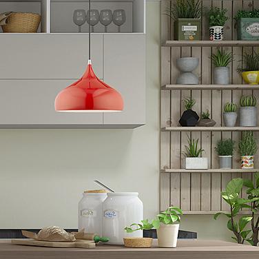 1 Light Shiny Red Mini Pendant