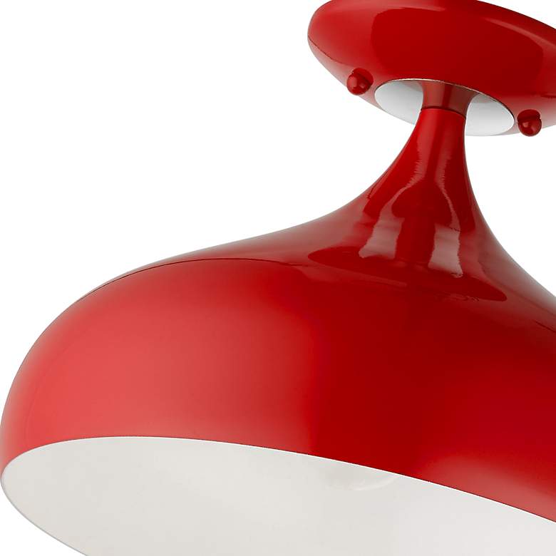 Image 6 1 Light Shiny Red Semi-Flush Mount more views