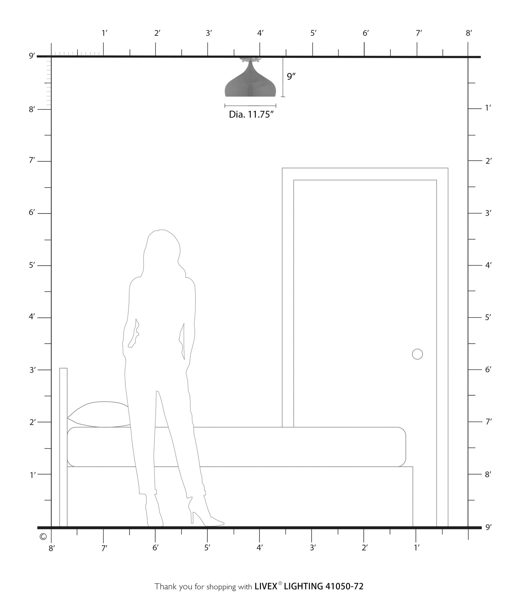 1 Light Shiny Red Semi-Flush Mount