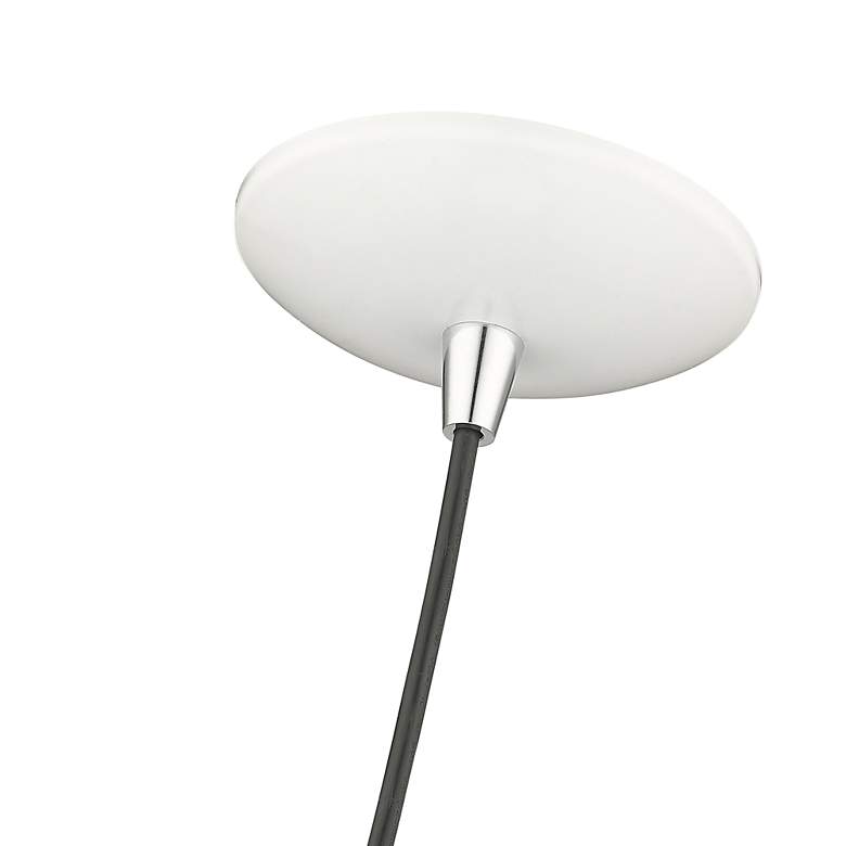Image 7 1 Light Shiny White Cone Pendant with Polished Chrome Accents more views