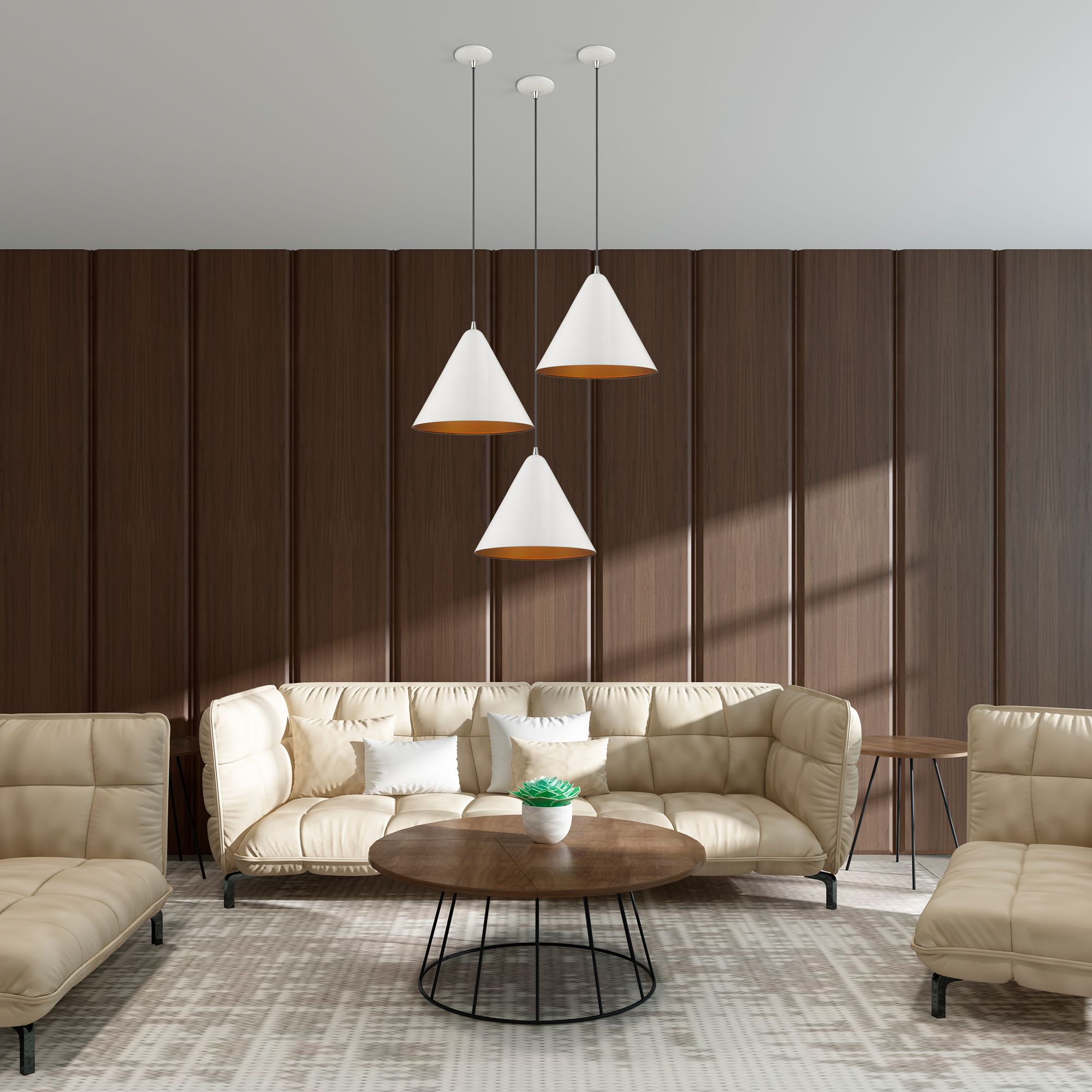 1 Light Shiny White Mini Pendant