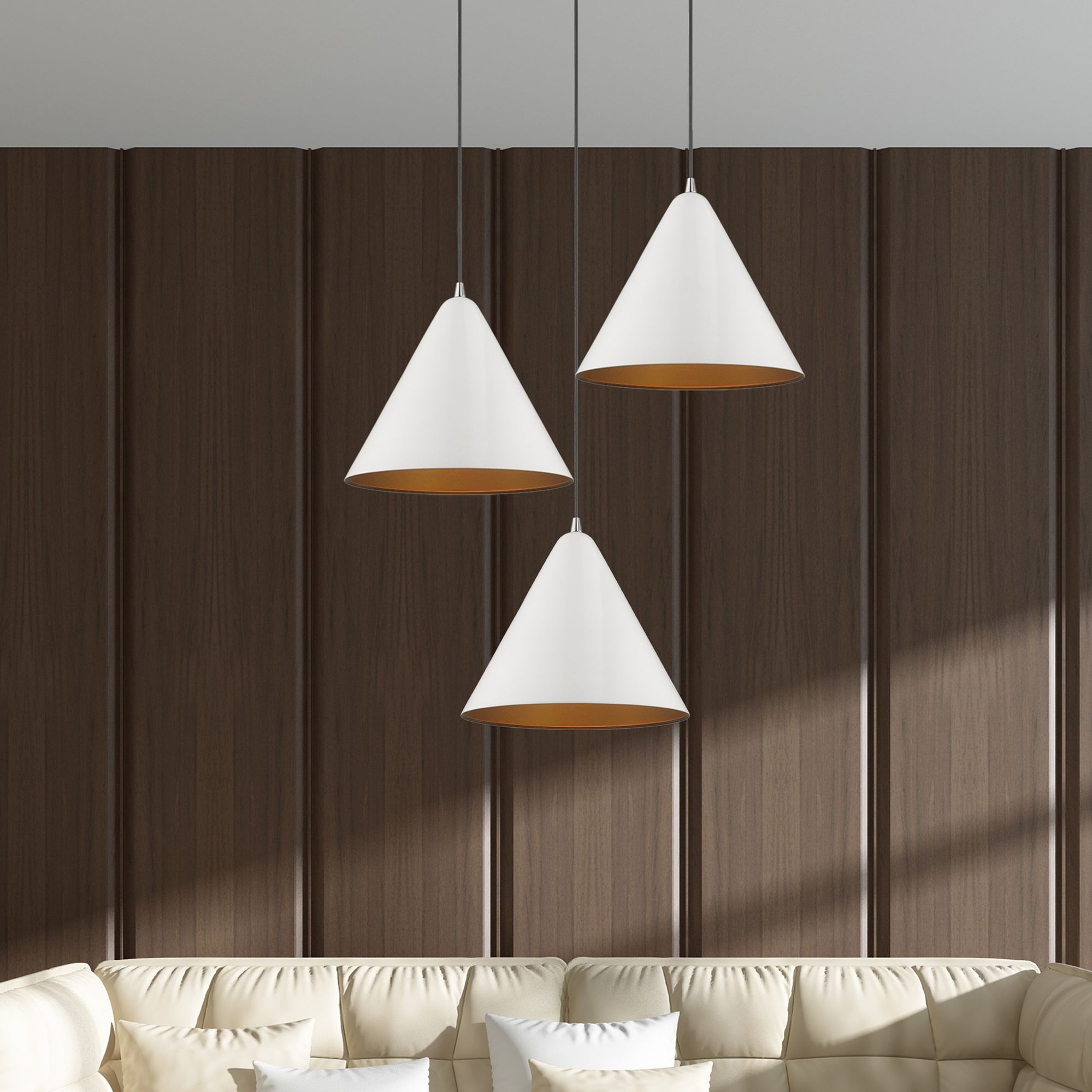 1 Light Shiny White Mini Pendant