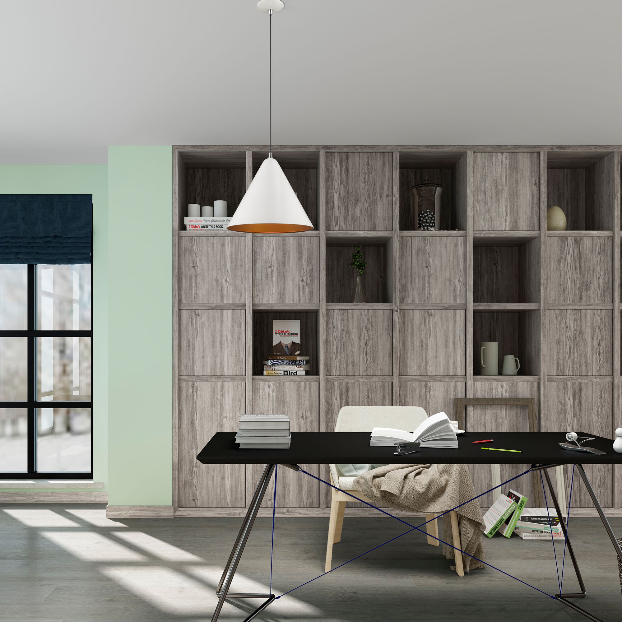 1 Light Shiny White Mini Pendant