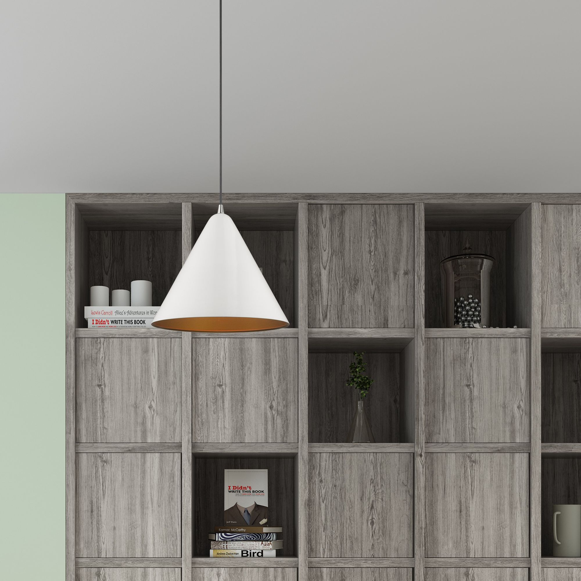 1 Light Shiny White Mini Pendant