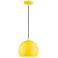 1 Light Shiny Yellow with Polished Chrome Accents Globe Pendant