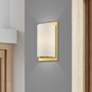 1_1 Light Soft Gold ADA Sconce with Hand Crafted Oatmeal Fabric Shade
