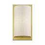 3_1 Light Soft Gold ADA Sconce with Hand Crafted Oatmeal Fabric Shade more views