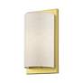 4_1 Light Soft Gold ADA Sconce with Hand Crafted Oatmeal Fabric Shade more views