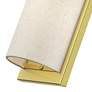 6_1 Light Soft Gold ADA Sconce with Hand Crafted Oatmeal Fabric Shade more views