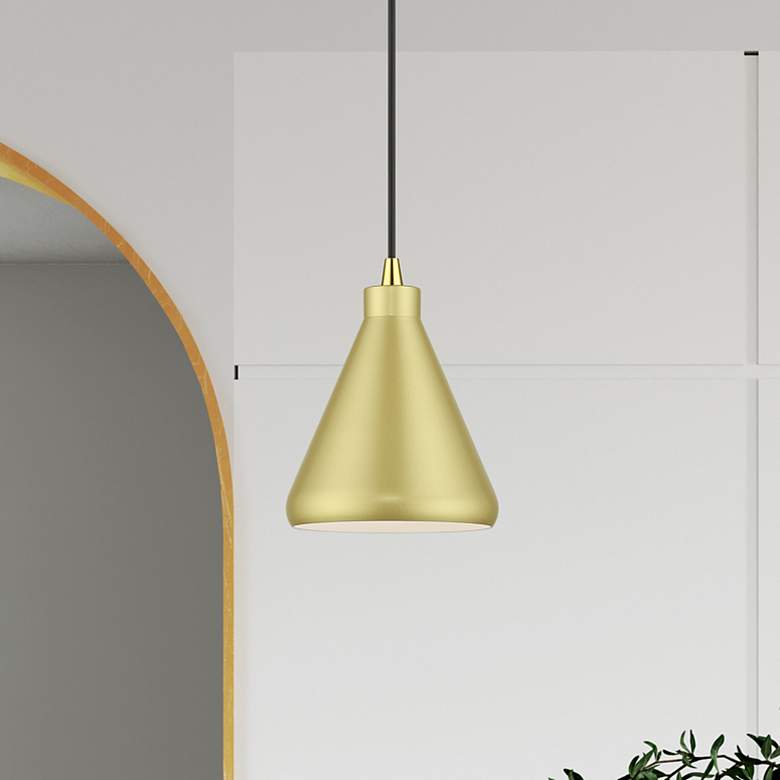 Image 1 1 Light Soft Gold Cone Mini Pendant with Soft Gold Aluminum Shade
