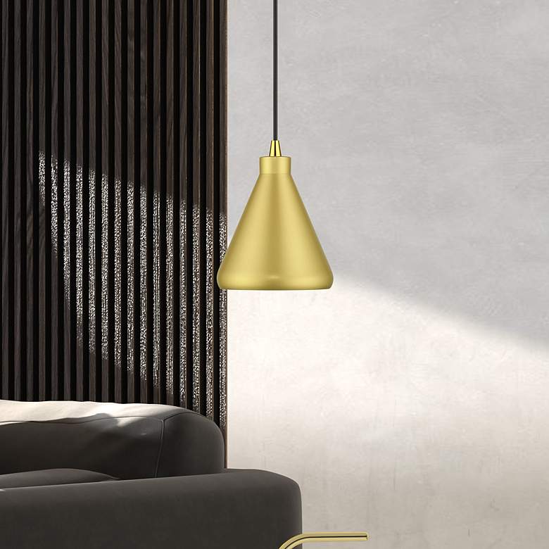 Image 7 1 Light Soft Gold Cone Mini Pendant with Soft Gold Aluminum Shade more views