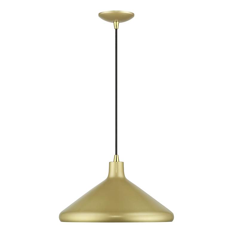 Image 3 1 Light Soft Gold Cone Pendant with and Soft Gold Aluminum Shade more views