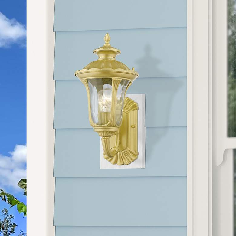 Image 1 1 Light Soft Gold Outdoor Small Wall Lantern