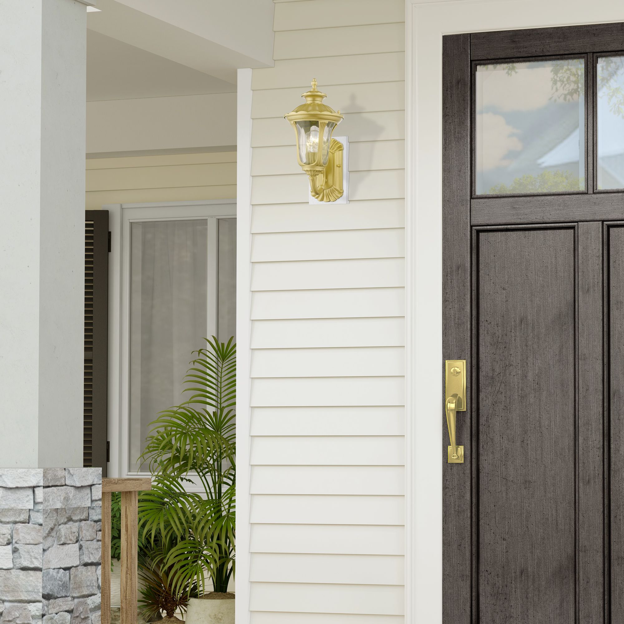 1 Light Soft Gold Outdoor Small Wall Lantern