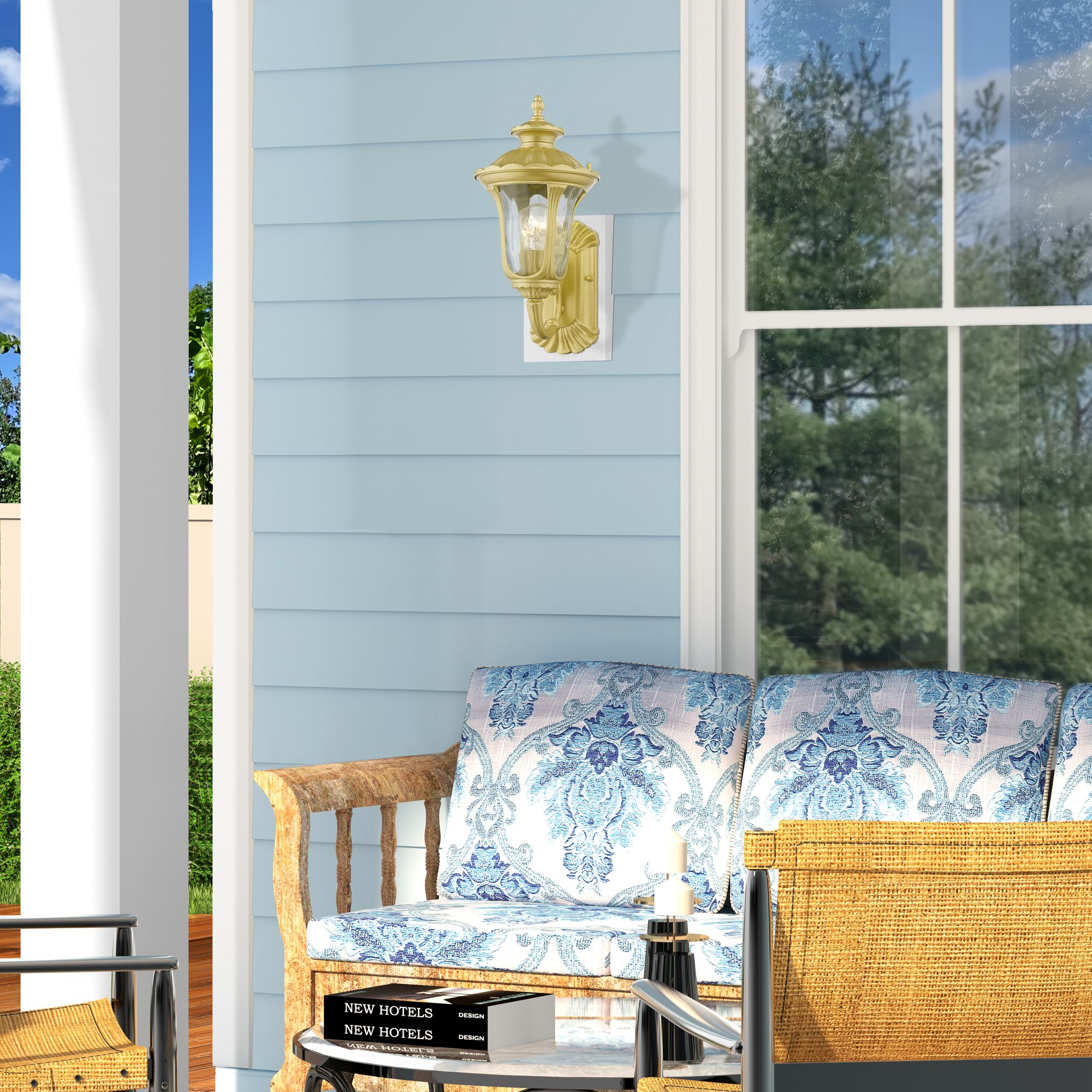 1 Light Soft Gold Outdoor Small Wall Lantern