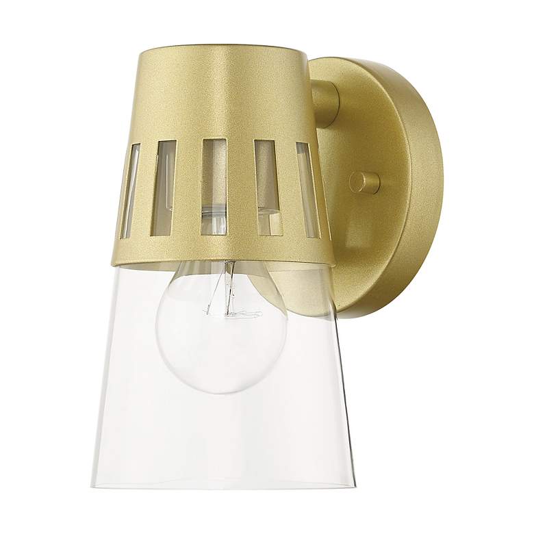 Image 3 1 Light Soft Gold Outdoor Small Wall Lantern more views