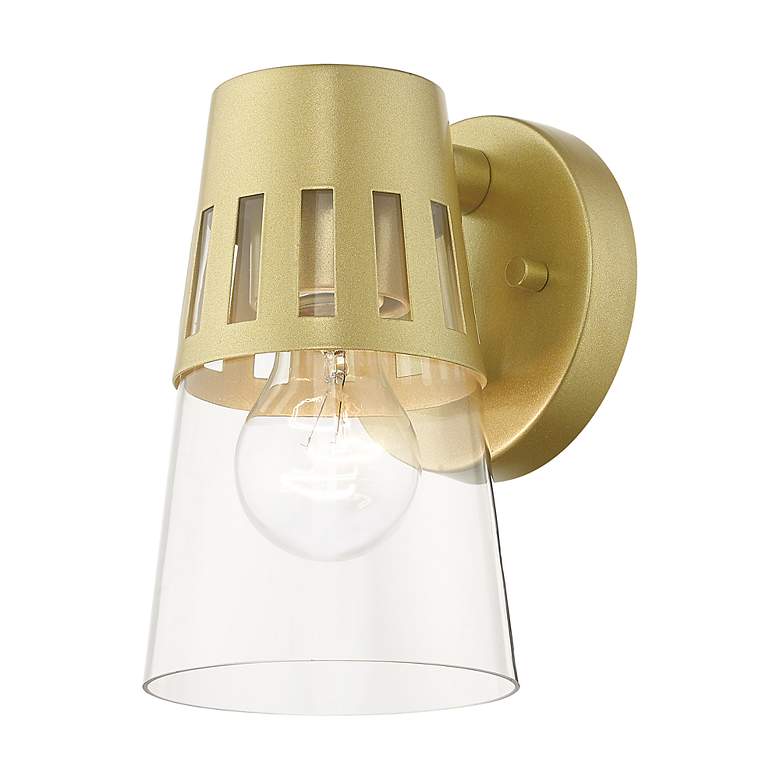 Image 4 1 Light Soft Gold Outdoor Small Wall Lantern more views