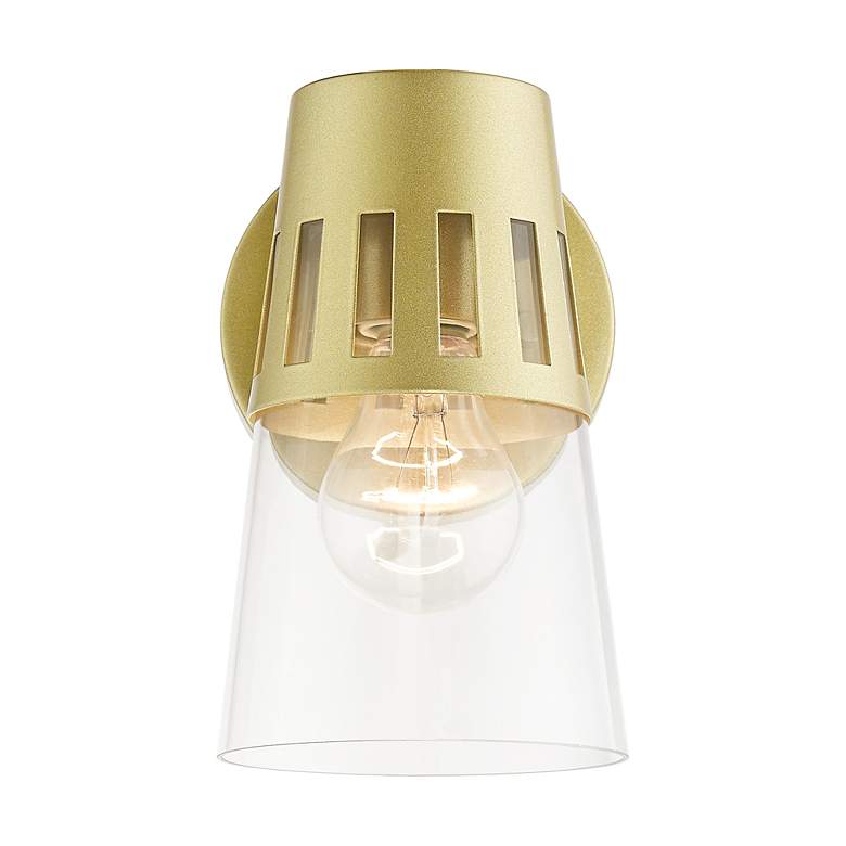 Image 5 1 Light Soft Gold Outdoor Small Wall Lantern more views
