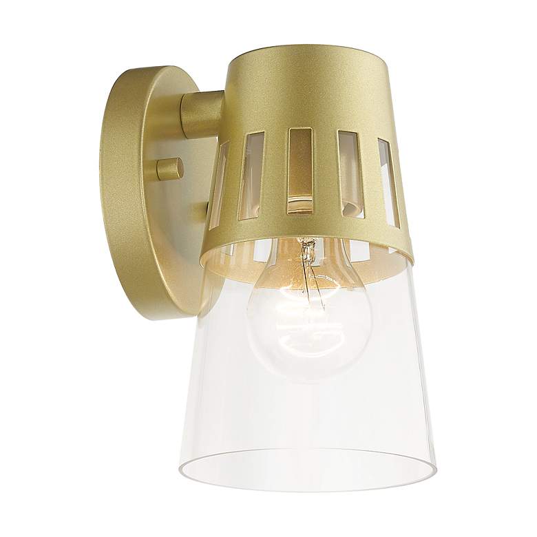 Image 7 1 Light Soft Gold Outdoor Small Wall Lantern more views