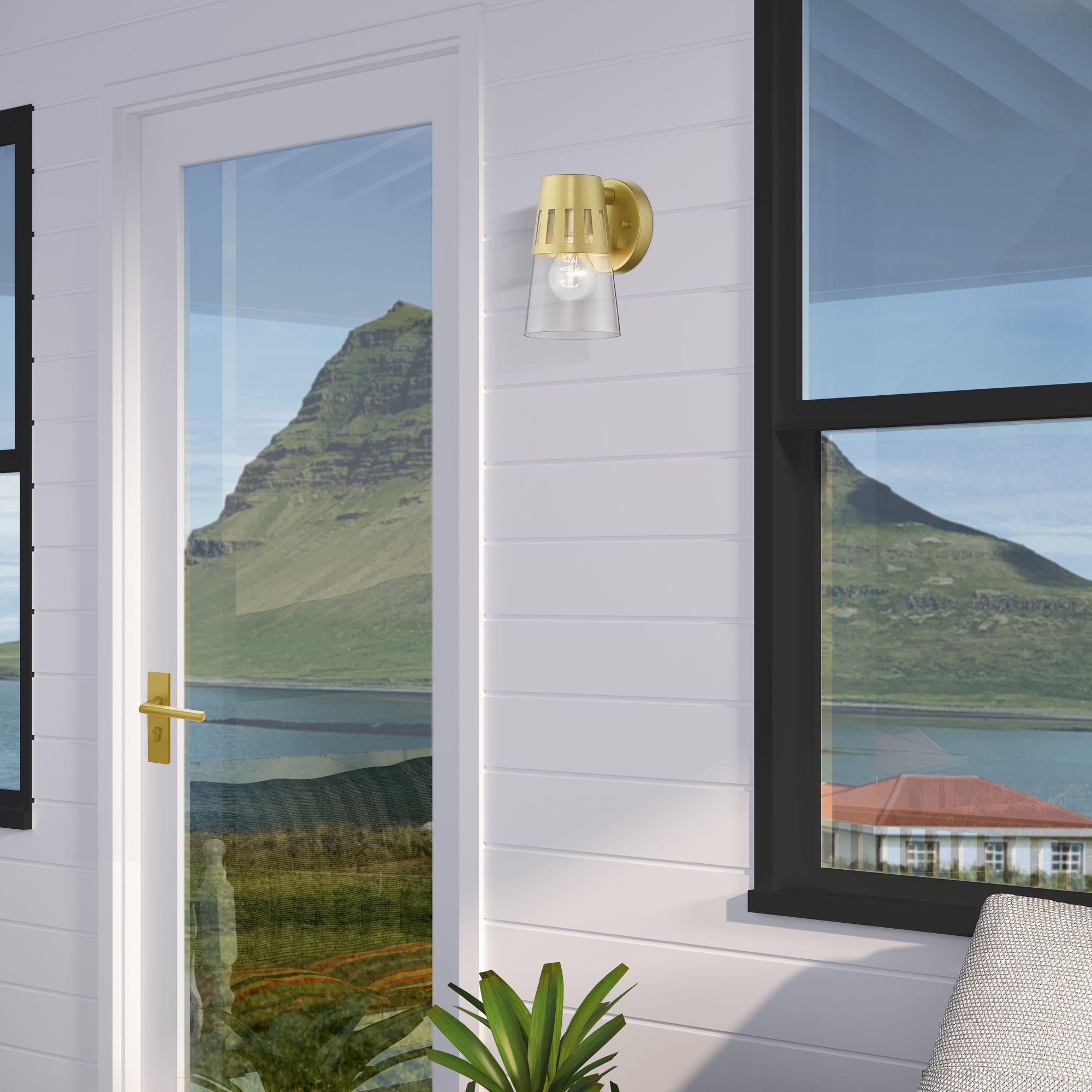 1 Light Soft Gold Outdoor Small Wall Lantern