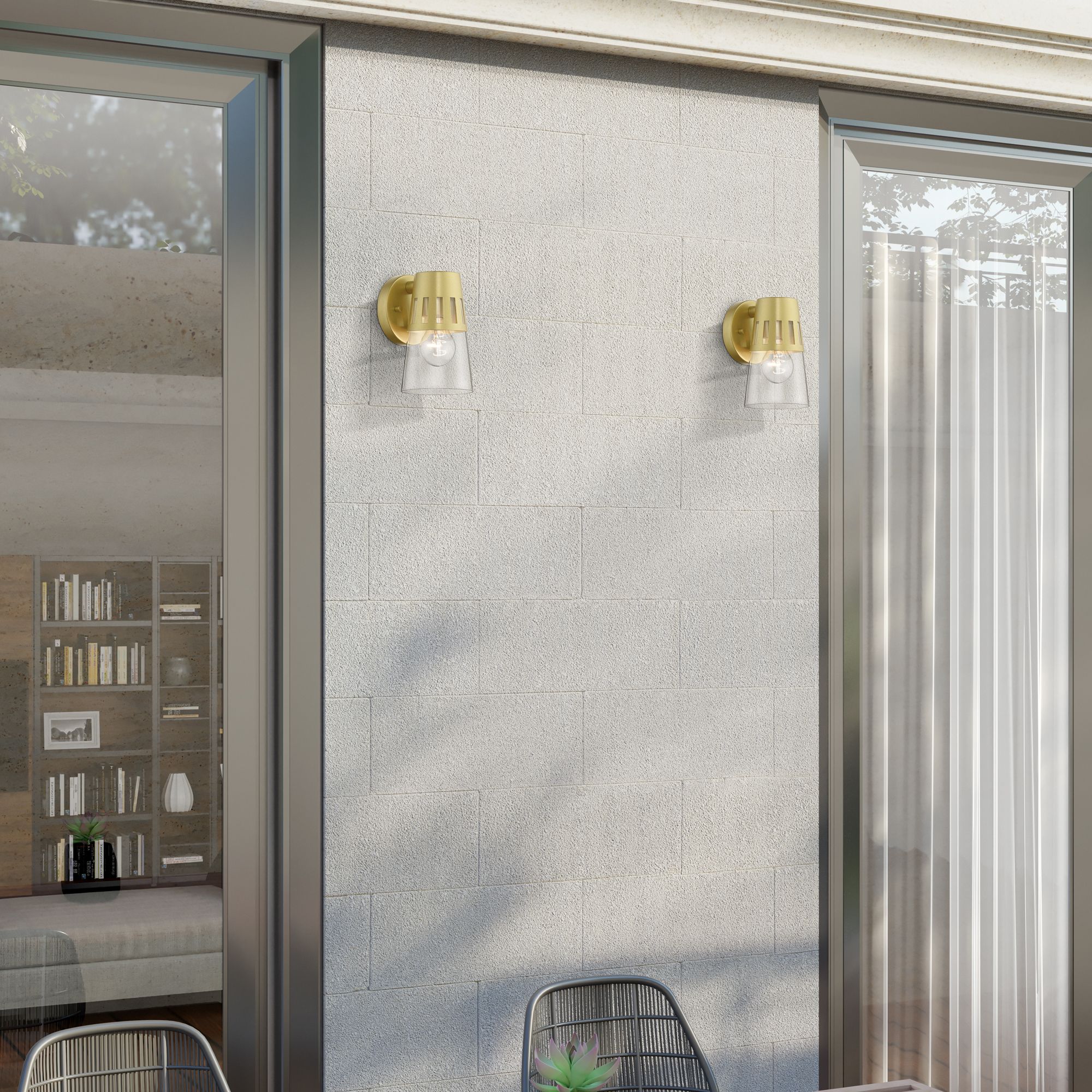 1 Light Soft Gold Outdoor Small Wall Lantern