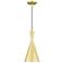 1 Light Soft Gold Pendant with Polished Brass Finish Accents