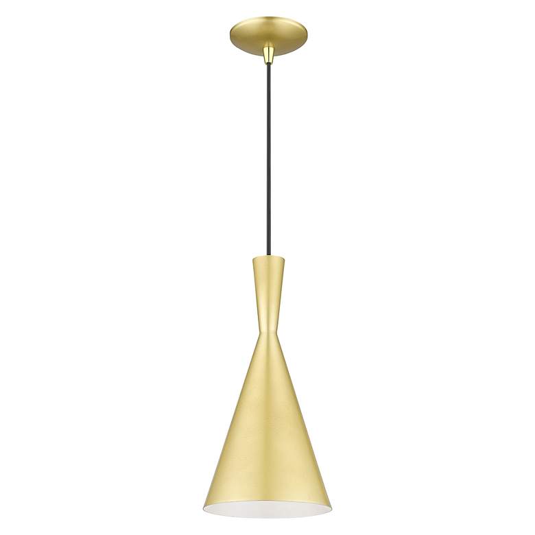 Image 4 1 Light Soft Gold Pendant with Polished Brass Finish Accents more views