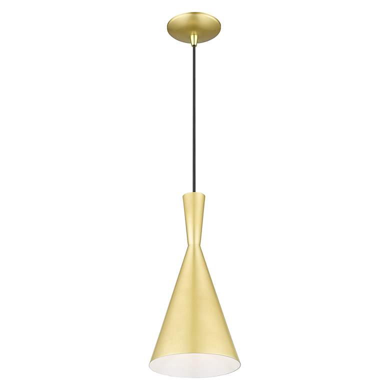 Image 5 1 Light Soft Gold Pendant with Polished Brass Finish Accents more views