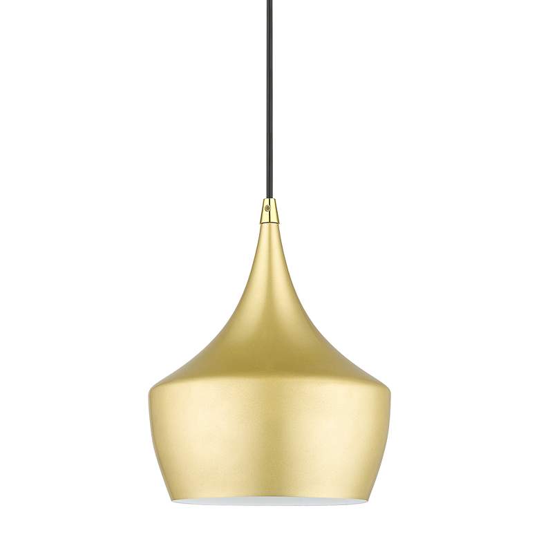 Image 3 1 Light Soft Gold Pendant with Polished Brass Finish Accents more views