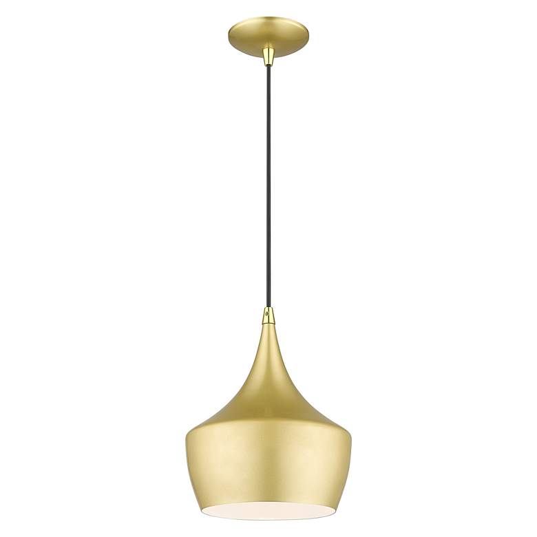 Image 4 1 Light Soft Gold Pendant with Polished Brass Finish Accents more views