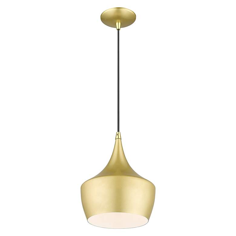 Image 5 1 Light Soft Gold Pendant with Polished Brass Finish Accents more views