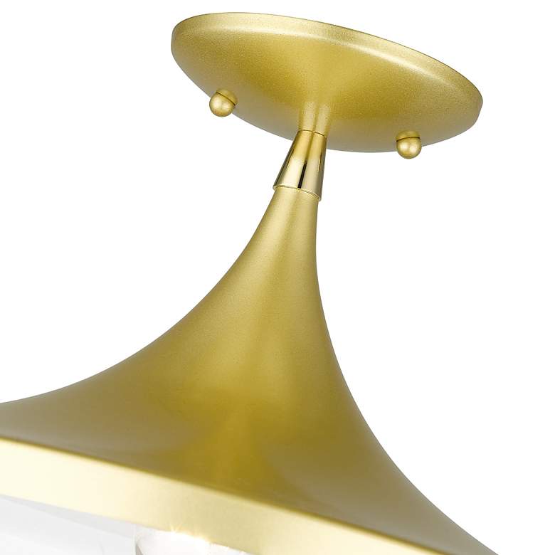 Image 7 1 Light Soft Gold Semi-Flush with Polished Brass Finish Accents more views