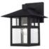 1 Light Textured Black Large Outdoor Wall Lantern with Clear Glass