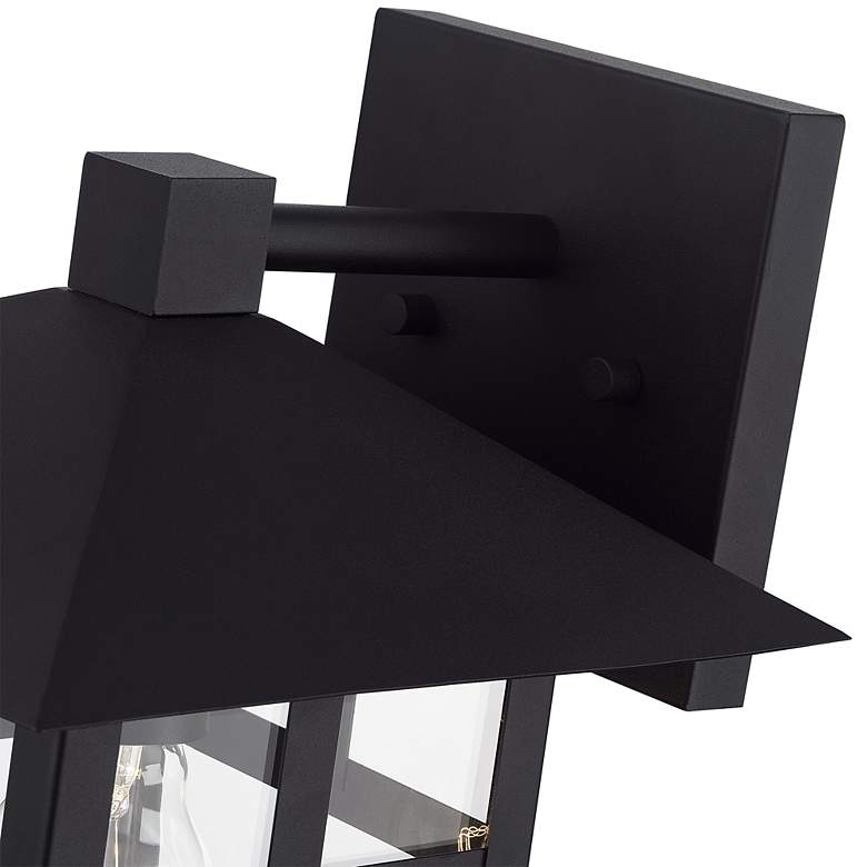 Image 7 1 Light Textured Black Large Outdoor Wall Lantern with Clear Glass more views