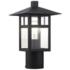 1 Light Textured Black Medium Outdoor Post Top Lantern with Clear Glass
