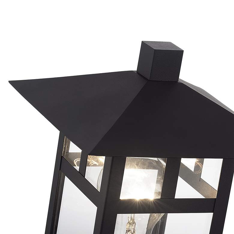 Image 6 1 Light Textured Black Medium Outdoor Post Top Lantern with Clear Glass more views