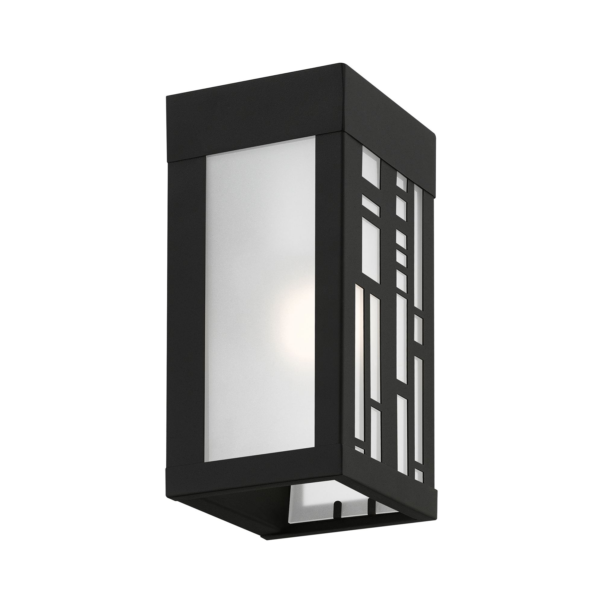 1 Light Textured Black Outdoor ADA Small Sconce