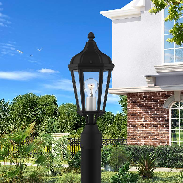 Image 1 1 Light Textured Black Outdoor Post Top Lantern