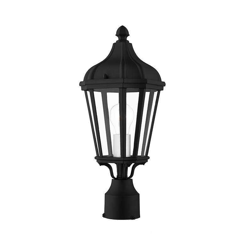 Image 5 1 Light Textured Black Outdoor Post Top Lantern more views