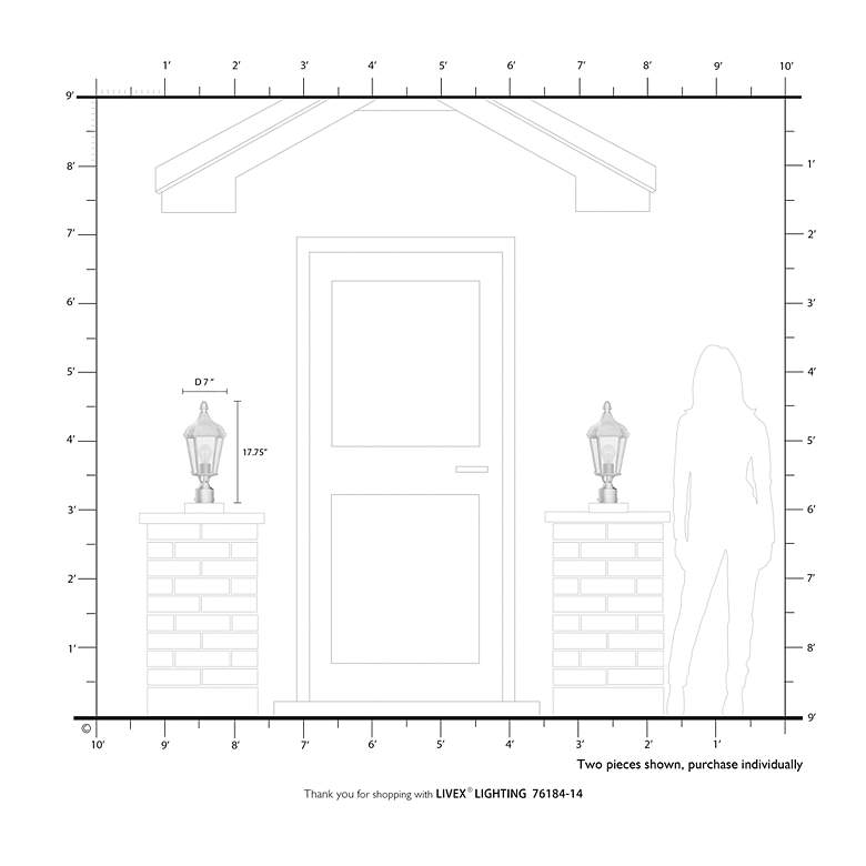 Image 7 1 Light Textured Black Outdoor Post Top Lantern more views