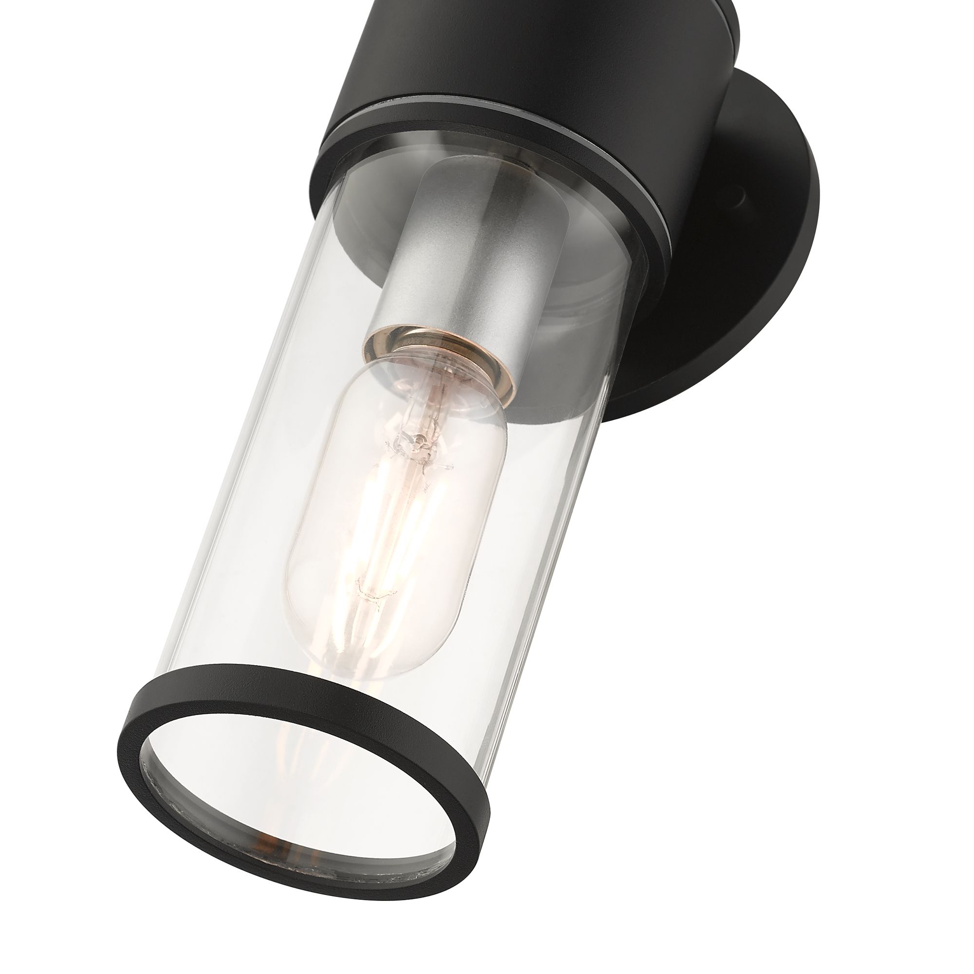 1 Light Textured Black Outdoor Small ADA Wall Lantern