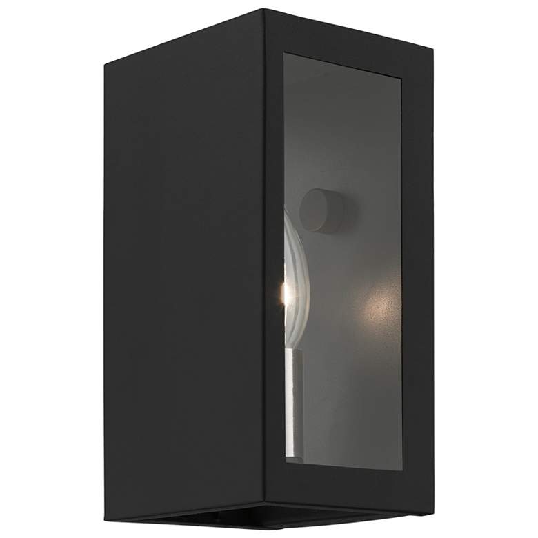 Image 1 1 Light Textured Black with Brushed Nickel Candles Outdoor ADA Small Sconce