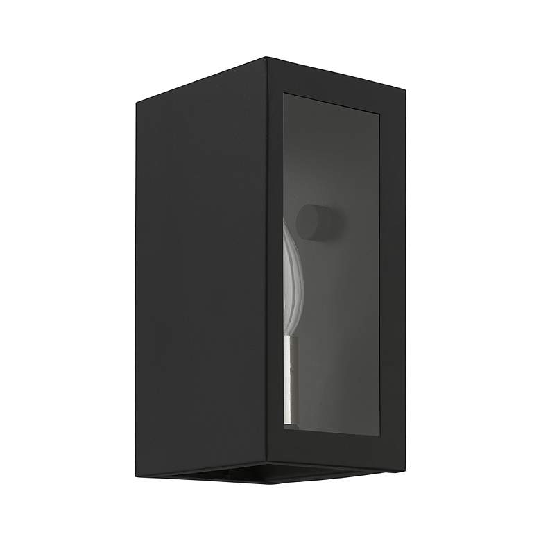 Image 3 1 Light Textured Black with Brushed Nickel Candles Outdoor ADA Small Sconce more views