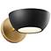 1-Light Wall Sconce in Matte Black and Natural Brass