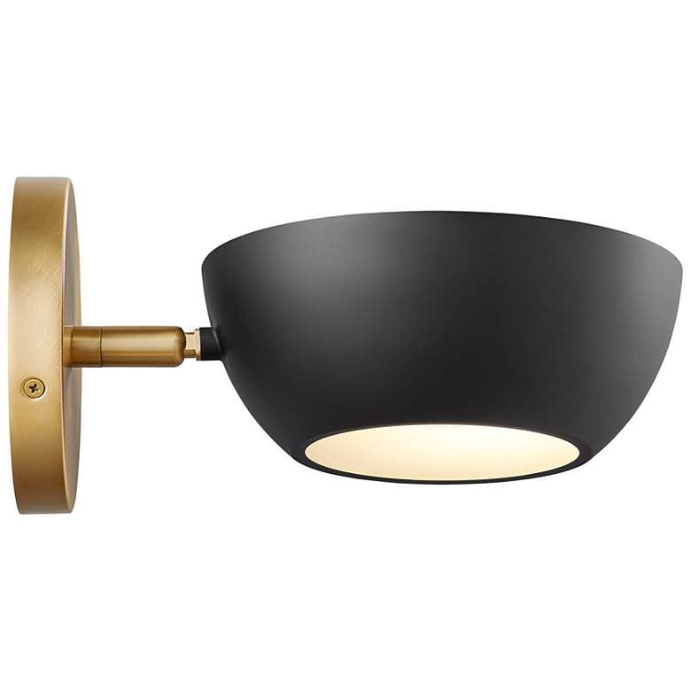 Image 3 1-Light Wall Sconce in Matte Black and Natural Brass more views