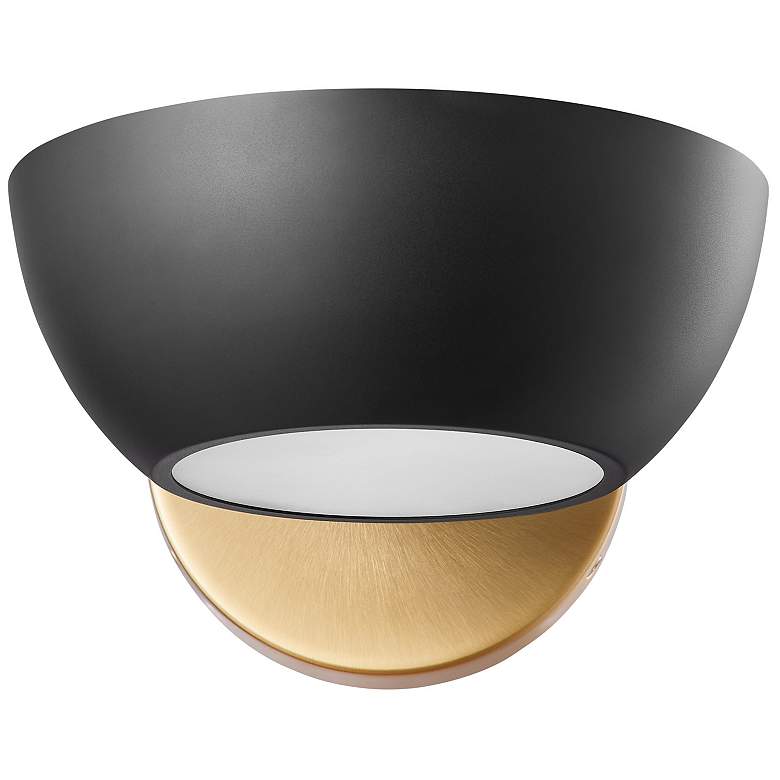 Image 5 1-Light Wall Sconce in Matte Black and Natural Brass more views