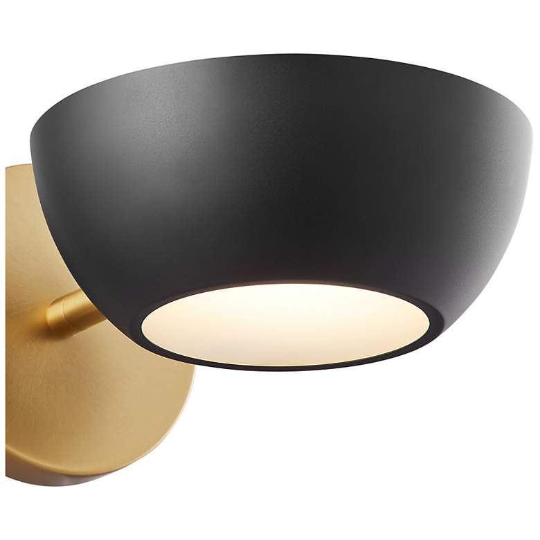 Image 6 1-Light Wall Sconce in Matte Black and Natural Brass more views