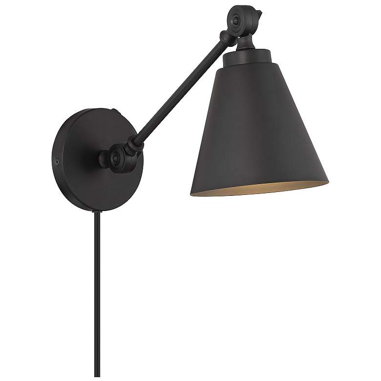 Image 4 1-Light Wall Sconce in Matte Black (Set of 2) more views